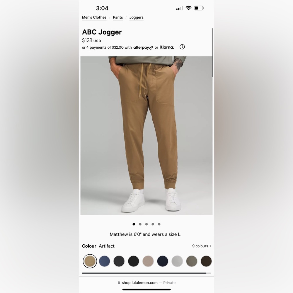 ABC Jogger XL
Color: Artifact
Bought in August of 2022.